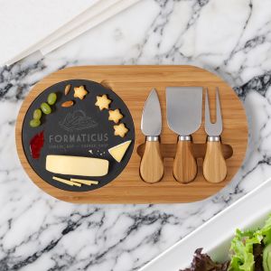 4-Piece Oval Slate Cheese Board Set