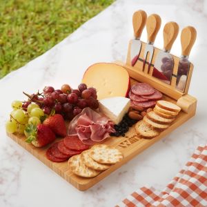 5-Piece Magnetic Bamboo Cheese Board Set
